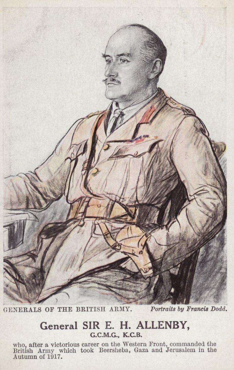 Il generale Sir E H H Allenby (litografia a colori) da Francis Dodd