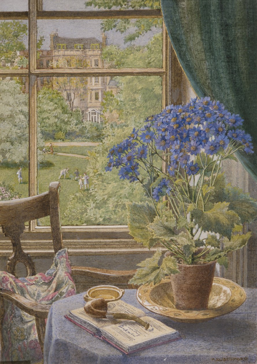 Ladbroke Square dal mio studio (acquerello su carta) da Francis Donkin Bedford