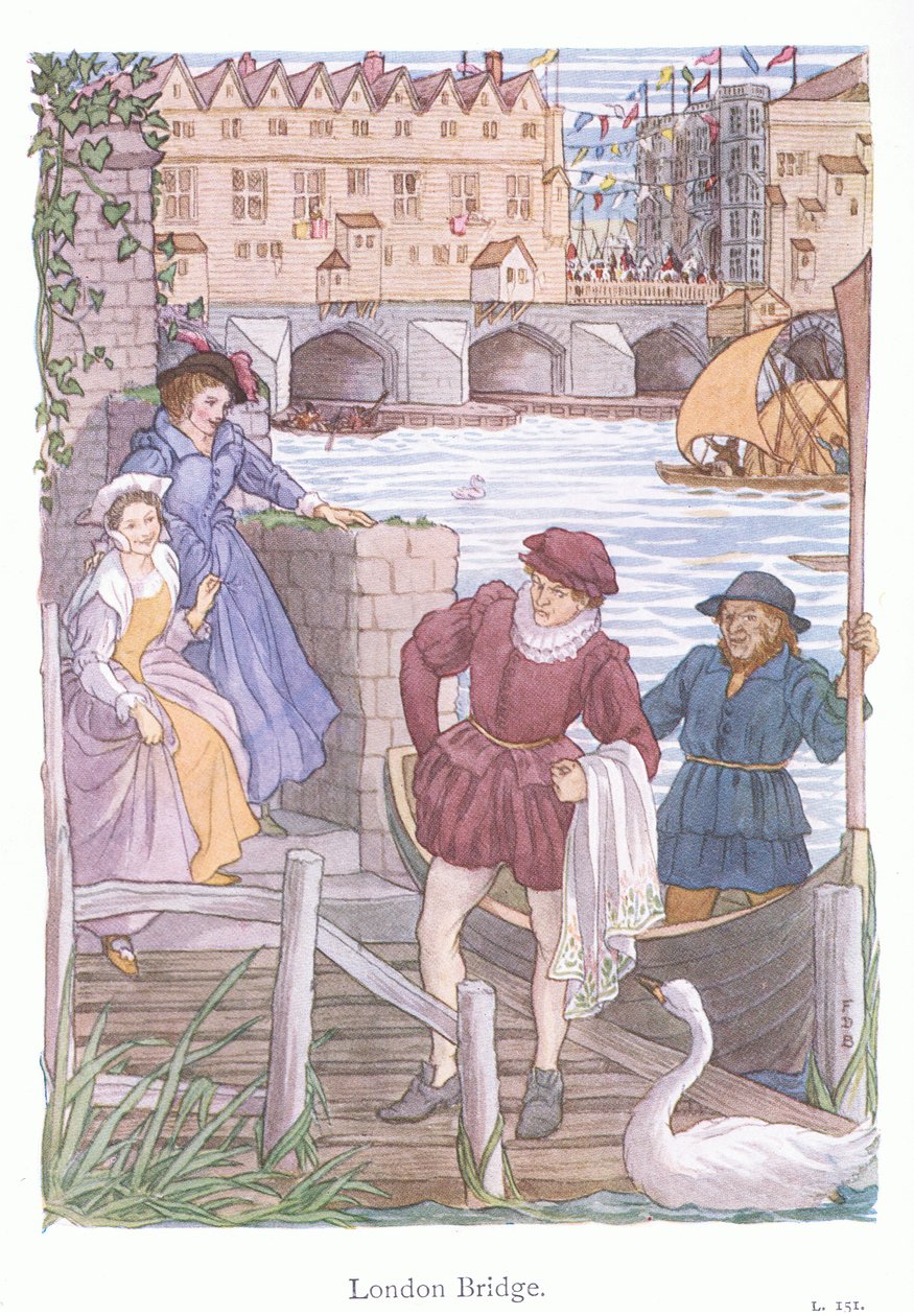 Ponte di Londra (litografia a colori) da Francis Donkin Bedford