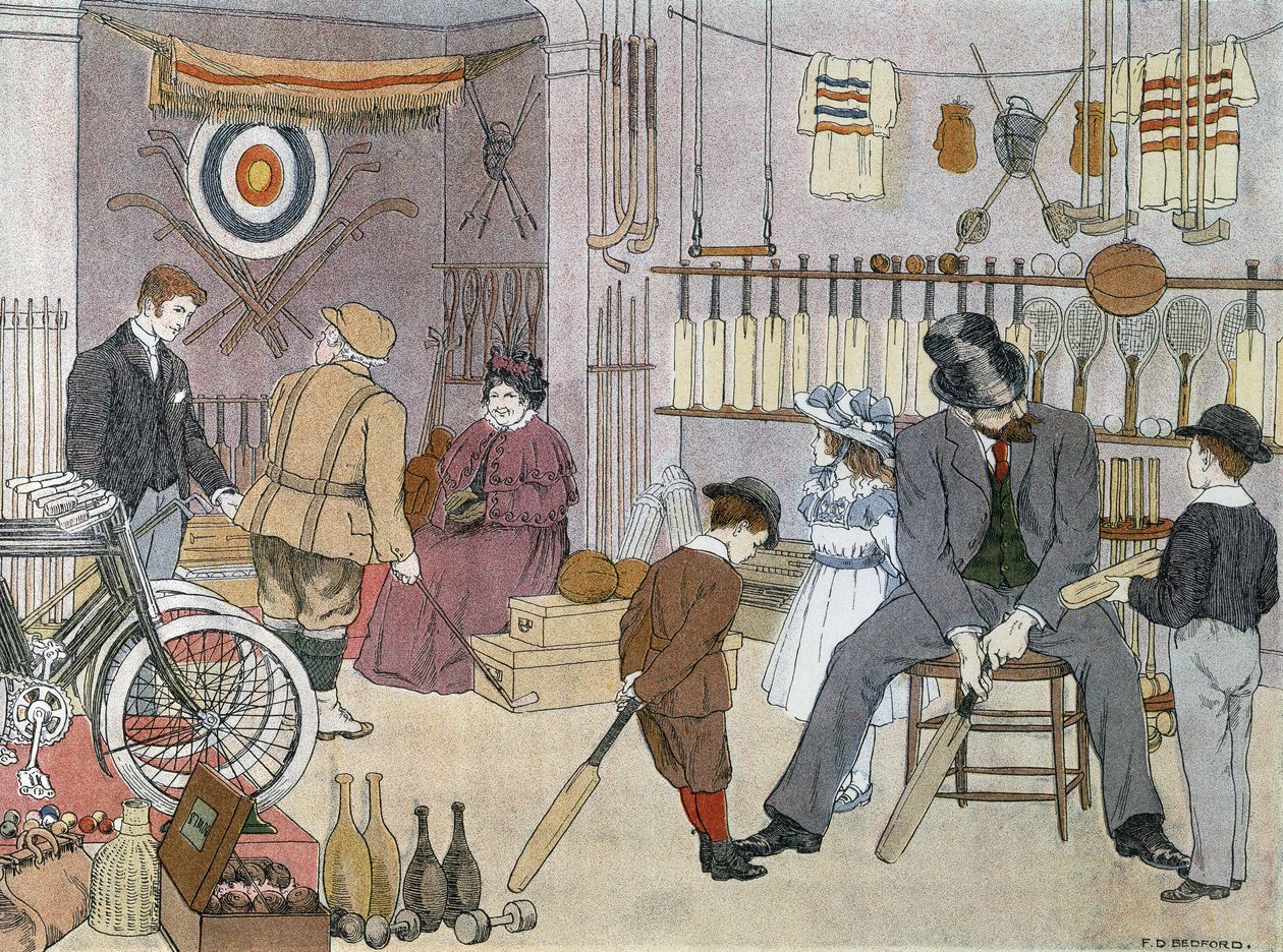 Il negozio di articoli sportivi, da "Il libro dei negozi". da Francis Donkin Bedford