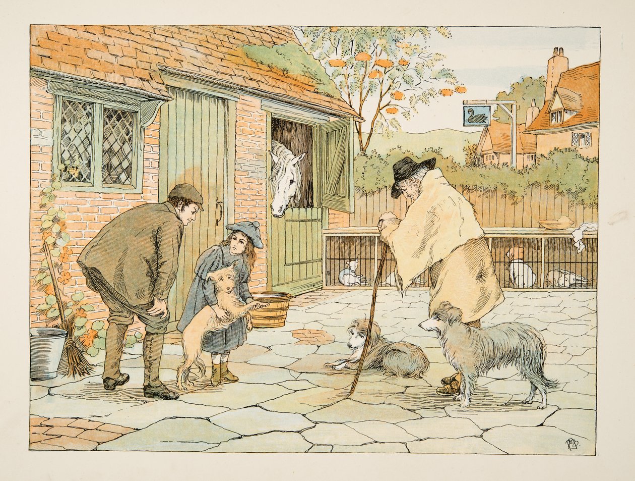 Il veterinario, da Four and Twenty Toilers, pub. 1900 (litografia a colori) da Francis Donkin Bedford