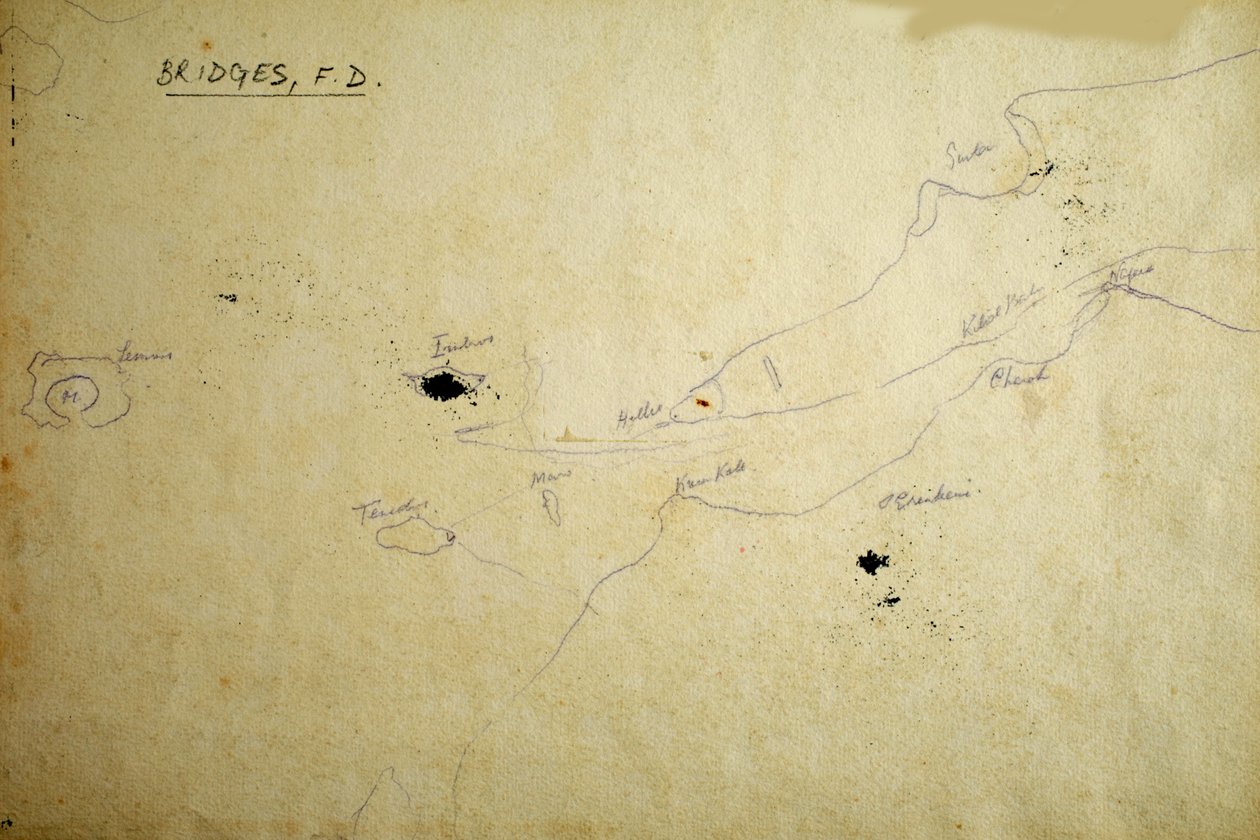 Mappa (penna e inchiostro su carta) da Francis Doveton Bridges