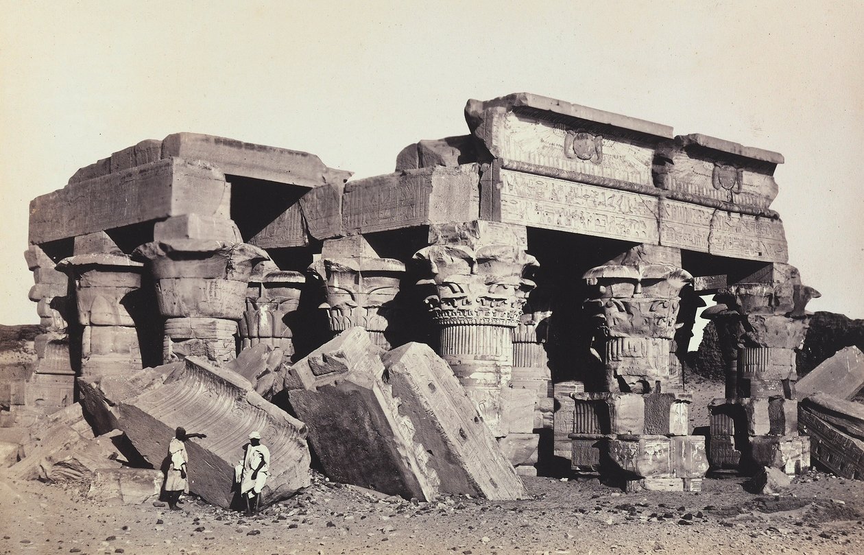"Egitto e Palestina": rovine del tempio di Sobek e Haroeri di Kom Ombo, Alto Egitto da Francis Frith