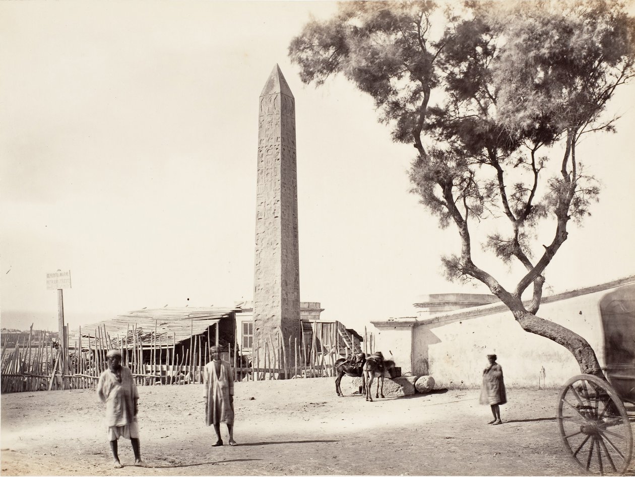 Obelisco egiziano, Ago di Cleopatra, ad Alessandria, Egitto da Francis Frith