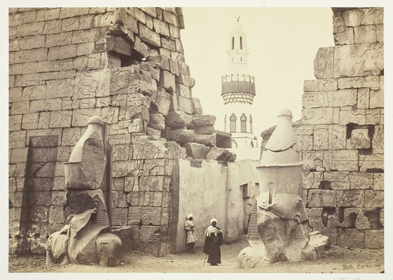Ingresso al grande tempio, Luxor, 1857 da Francis Frith