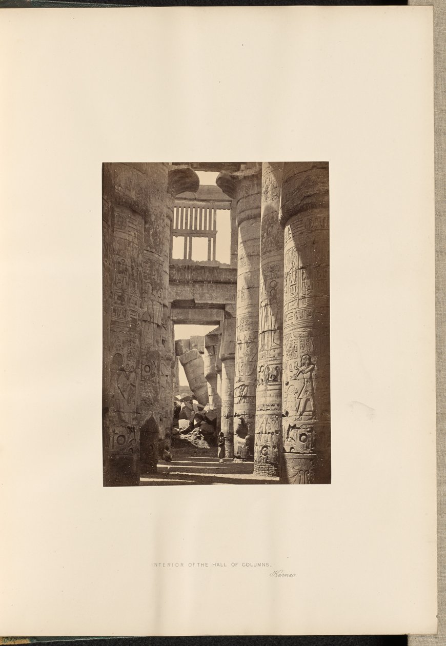 Interno della Sala delle Colonne, Karnac da Francis Frith