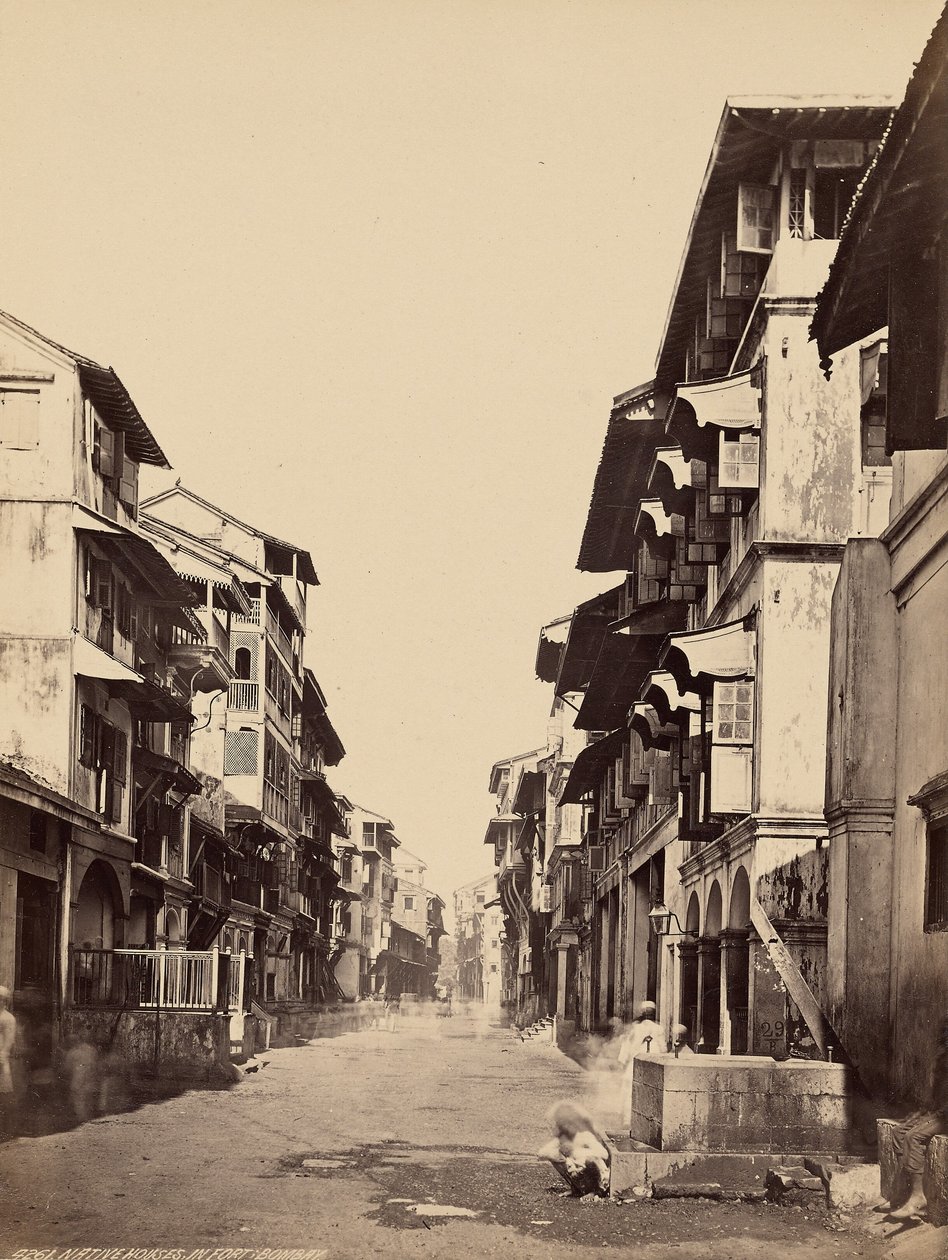 Case indigene nel forte, Bombay da Francis Frith