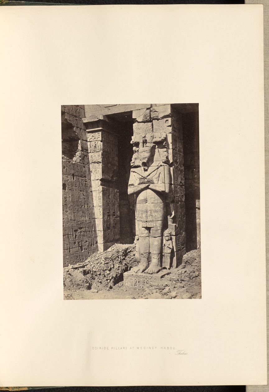 Colonne Osiride a Medinet Habou, Tebe da Francis Frith