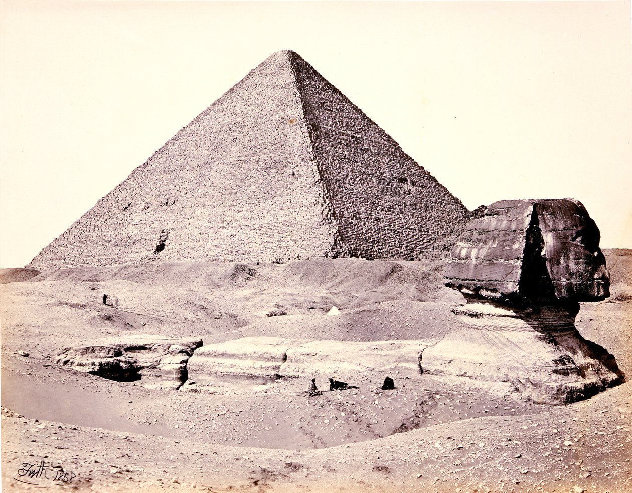 La Grande Piramide e la Grande Sfinge, da sud-ovest da Francis Frith