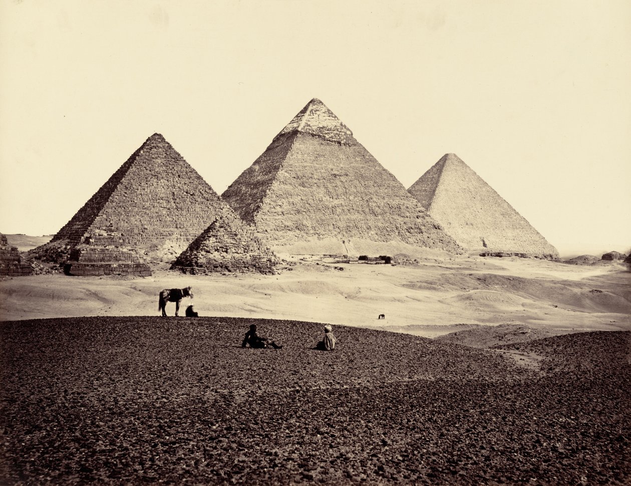Le piramidi di El-Geezeh, da sud-ovest, 1858 (foto) da Francis Frith