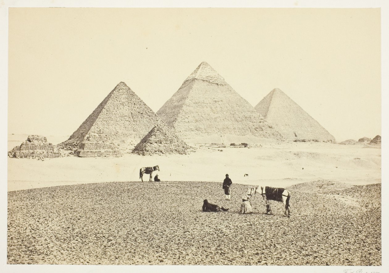 Le piramidi di El Geezeh, da sud-ovest da Francis Frith