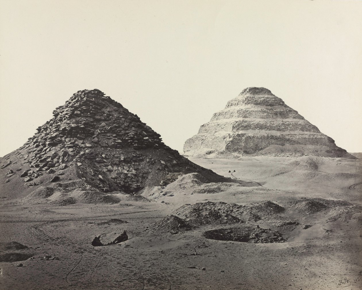 Le Piramidi di Saqqara, dal nord-est, 1858 da Francis Frith