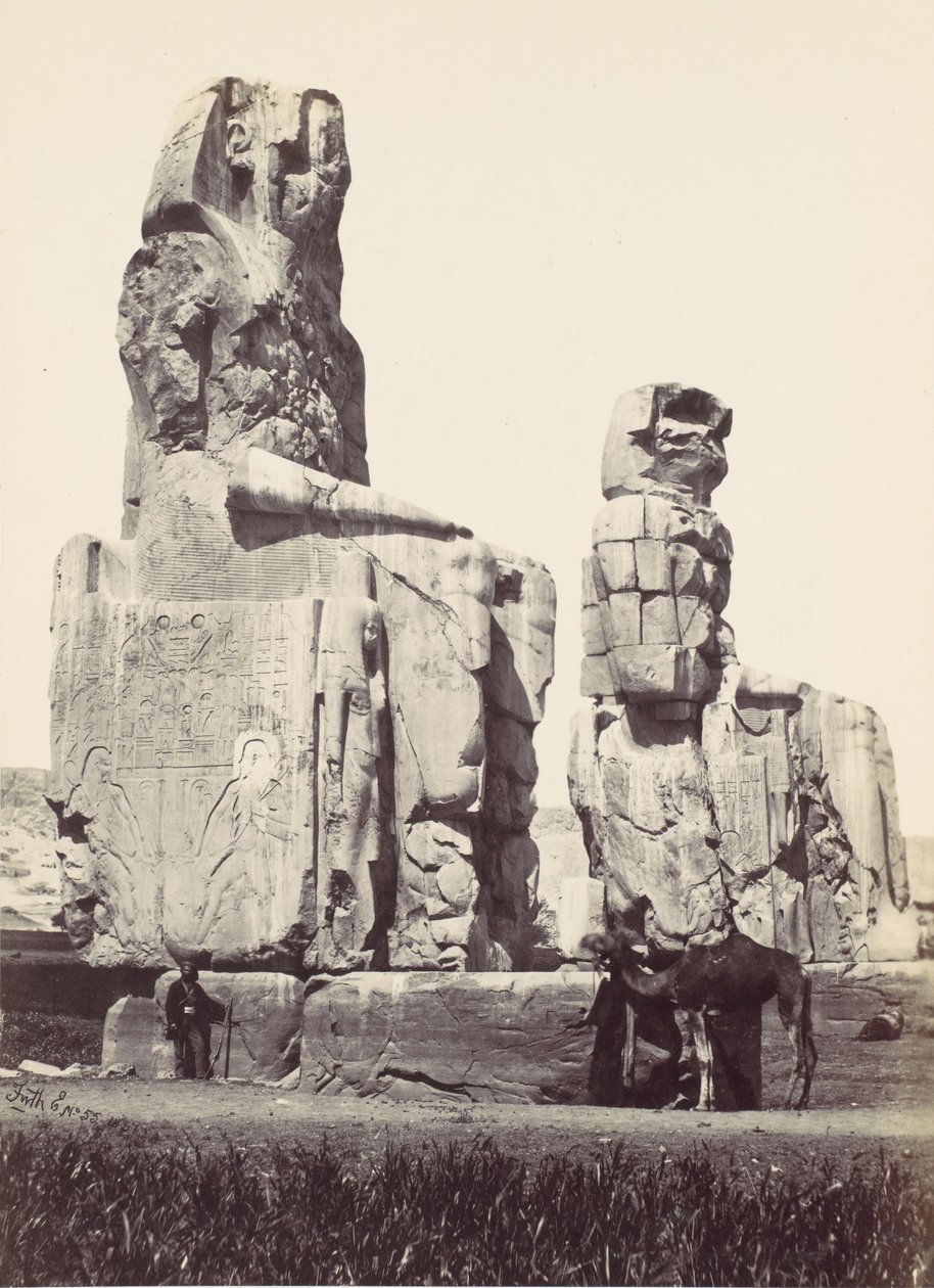 Le Statue di Memnon. Pianura di Tebe, 1857 da Francis Frith