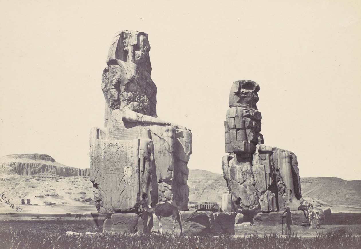 Le statue di Memnone. Pianura di Tebe, 1857 da Francis Frith