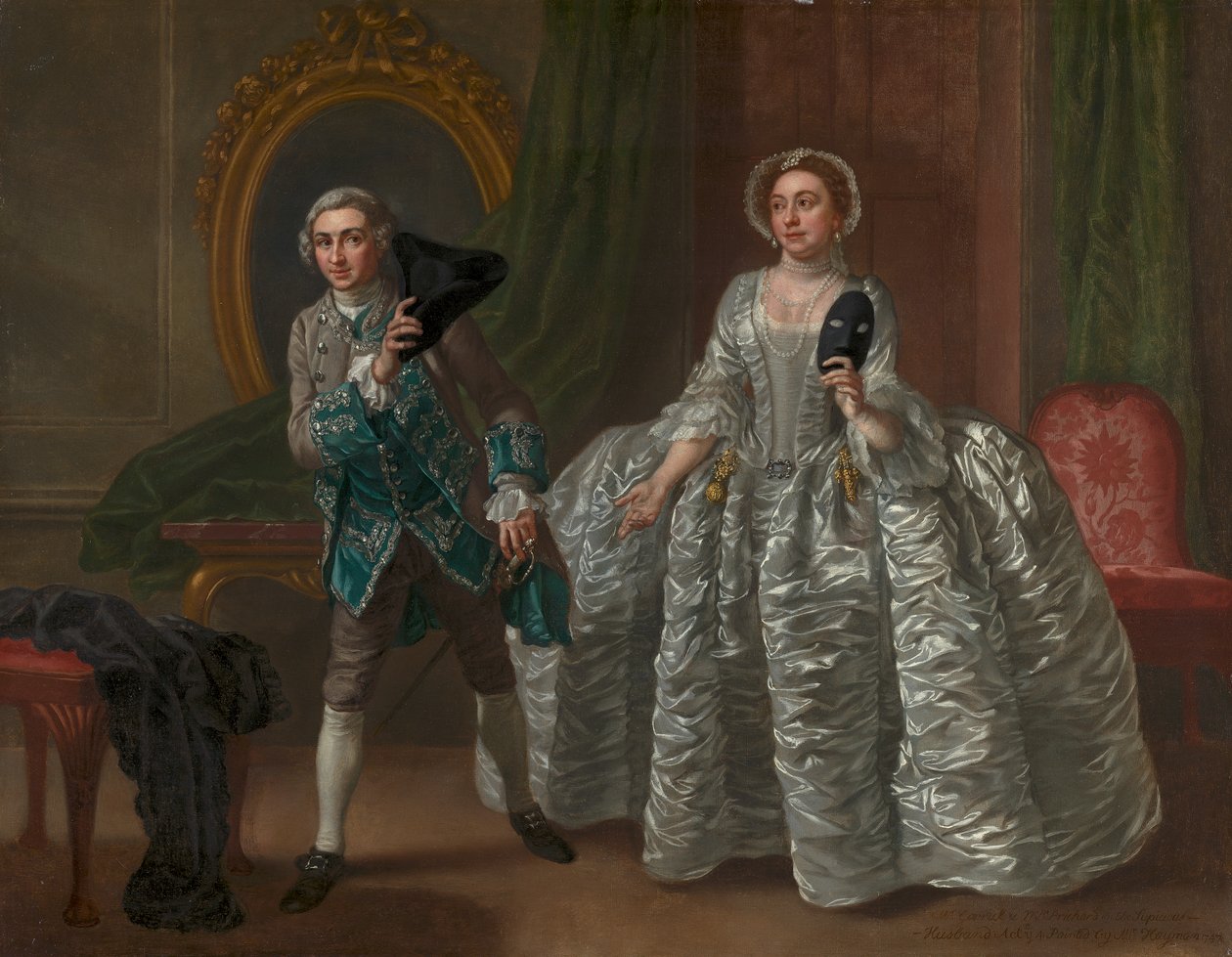 David Garrick e Mrs. Pritchard in "The Suspicious Husband" di Benjamin Hoadley da Francis Hayman