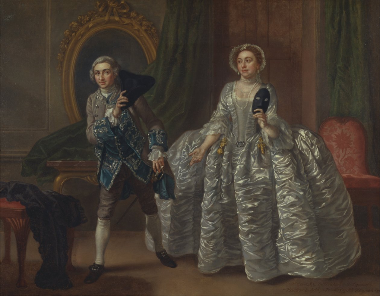 David Garrick e la signora Pritchard in "Il marito sospetto" di Benjamin Hoadley da Francis Hayman