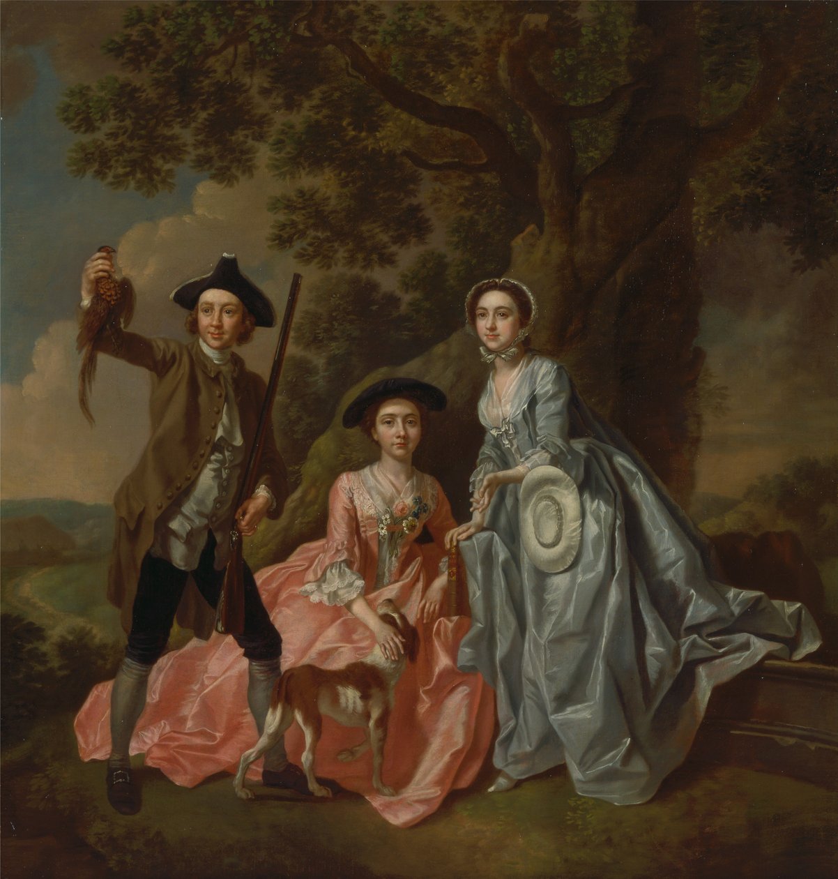 George Rogers e sua moglie, Margaret, e sua sorella, Margaret Rogers da Francis Hayman
