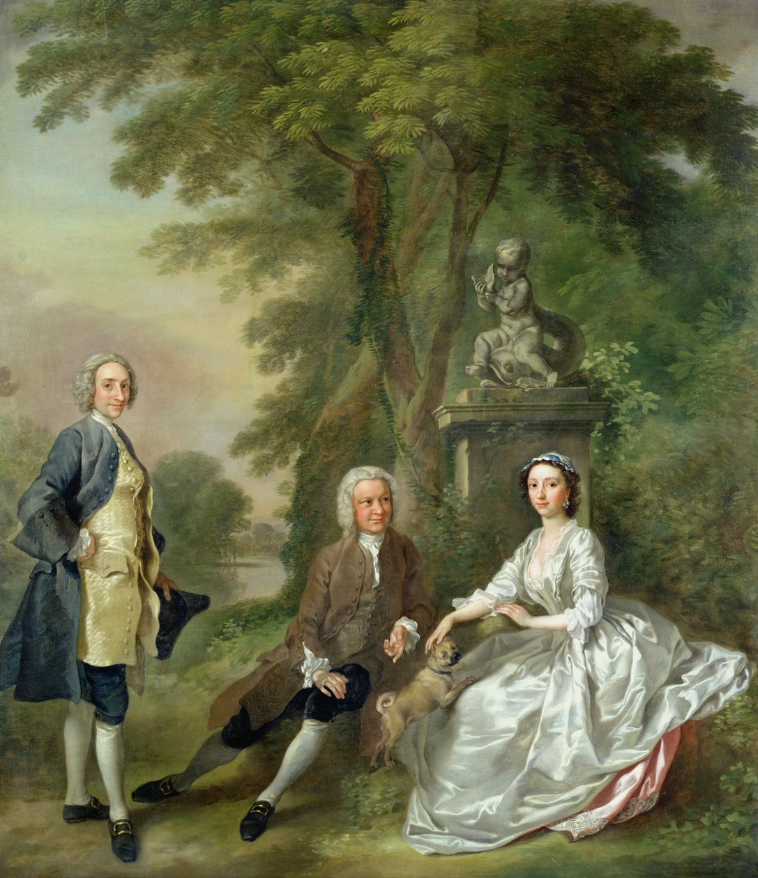 Jonathan Tyers (m.1767) e sua figlia Elizabeth, e suo marito John Wood, c.1750-52 da Francis Hayman
