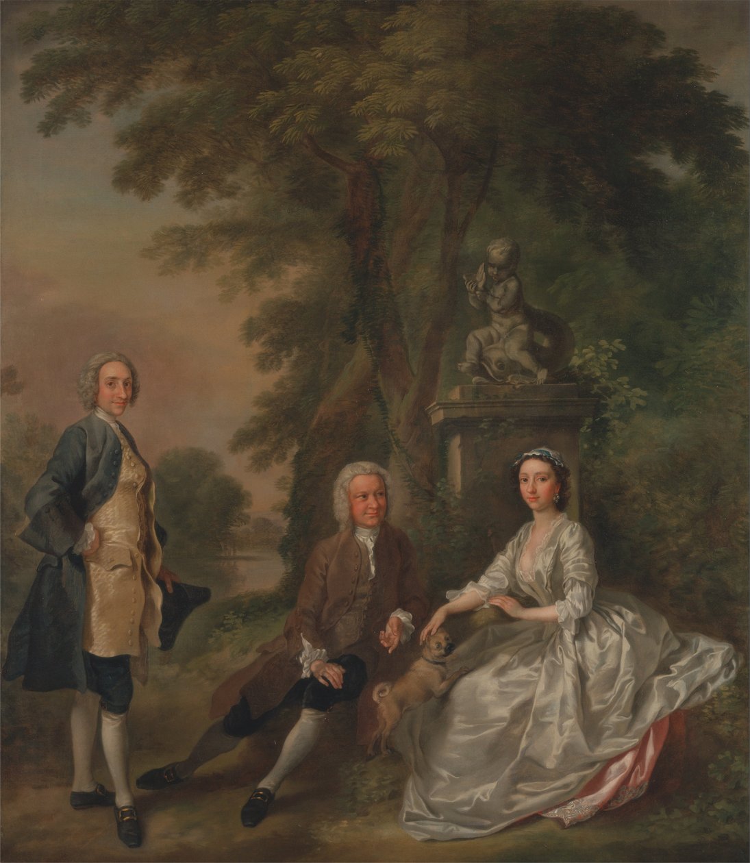 Jonathan Tyers, con sua figlia Elizabeth e suo marito John Wood da Francis Hayman