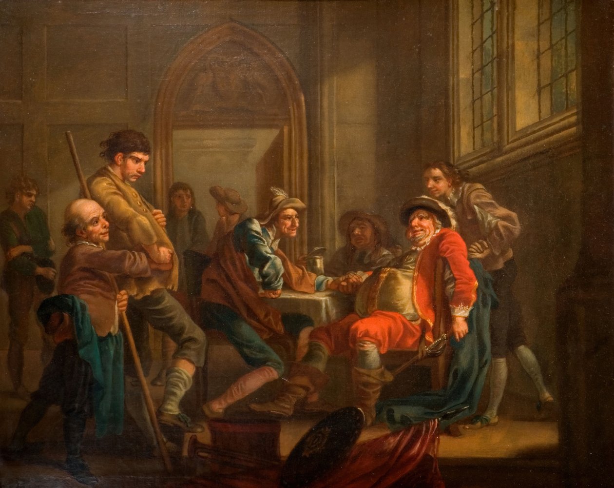 Sir John Falstaff che Recluta Soldati, 1765 da Francis Hayman