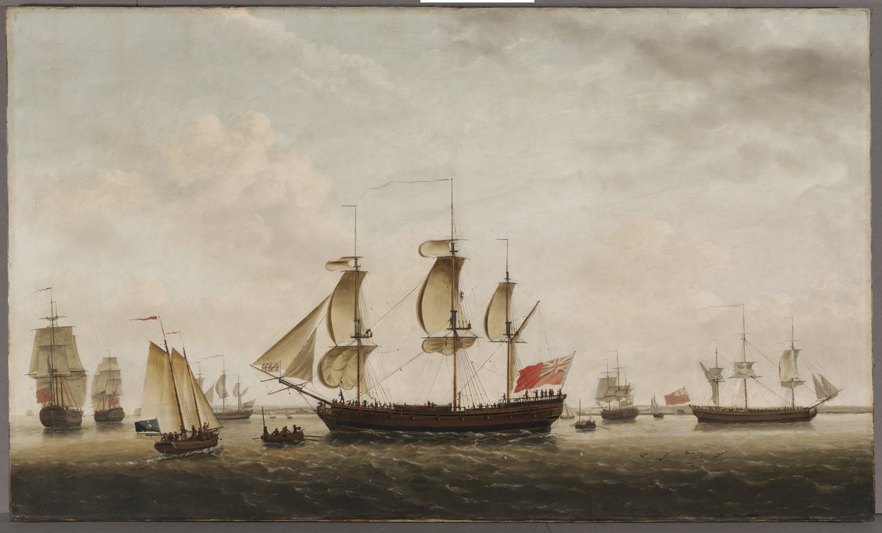 Le navi del Capitano Cook HMS Resolution e Adventure nel Long Reach, 1772 da Francis Holman
