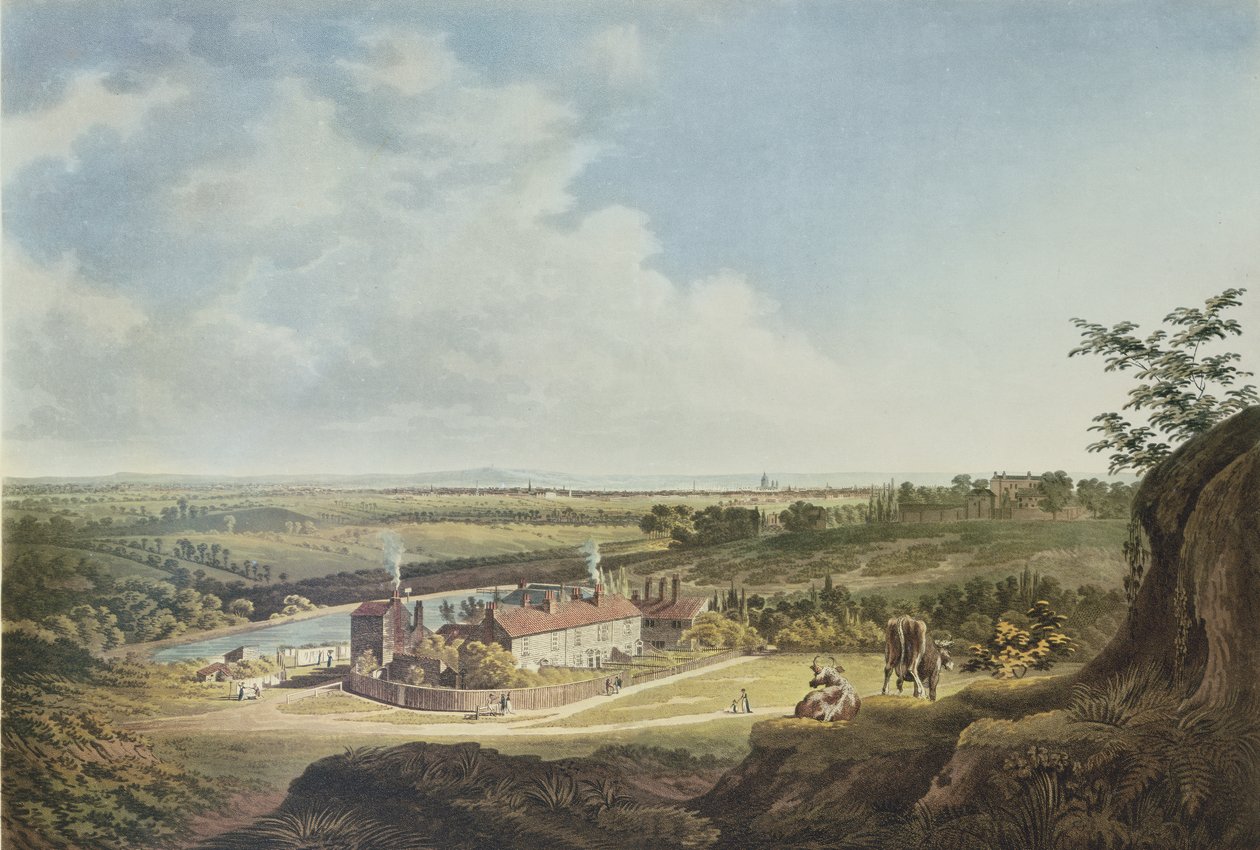 Una vista di Hampstead Heath verso Londra, 1804 da Francis James Sarjent