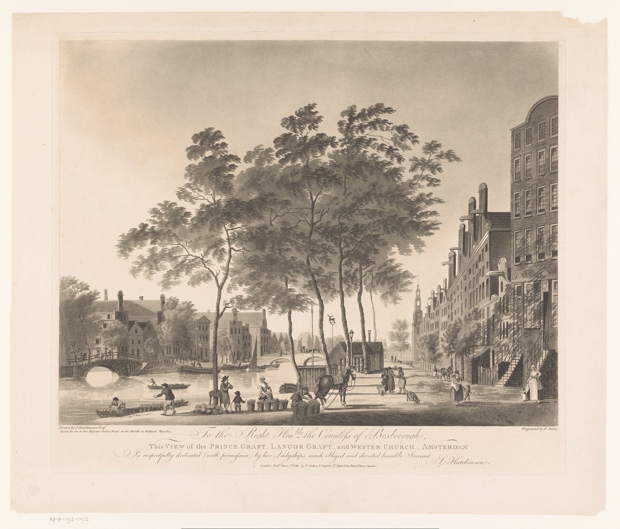 Veduta del Prinsengracht e della Westerkerk ad Amsterdam da Francis Jukes