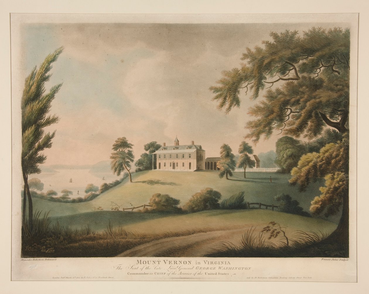 Mount Vernon in Virginia / La residenza del defunto tenente generale George Washington da Francis Jukes