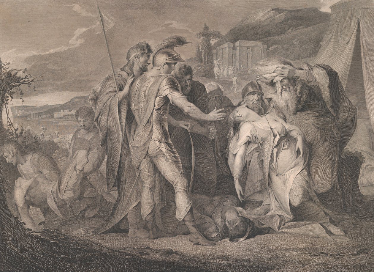 Re Lear piangente sul corpo di Cordelia da Francis Legat