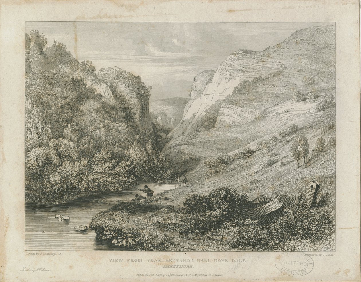 Dovedale - paesaggio (incisione) da Francis Legatt Chantrey