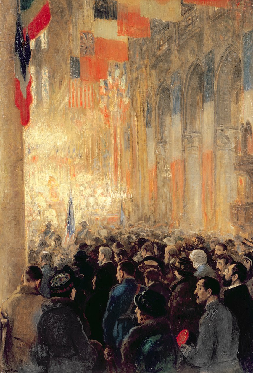 Servizio a Notre Dame, ringraziamento per la vittoria dopo la Grande Guerra Internazionale da Francis Luis Mora