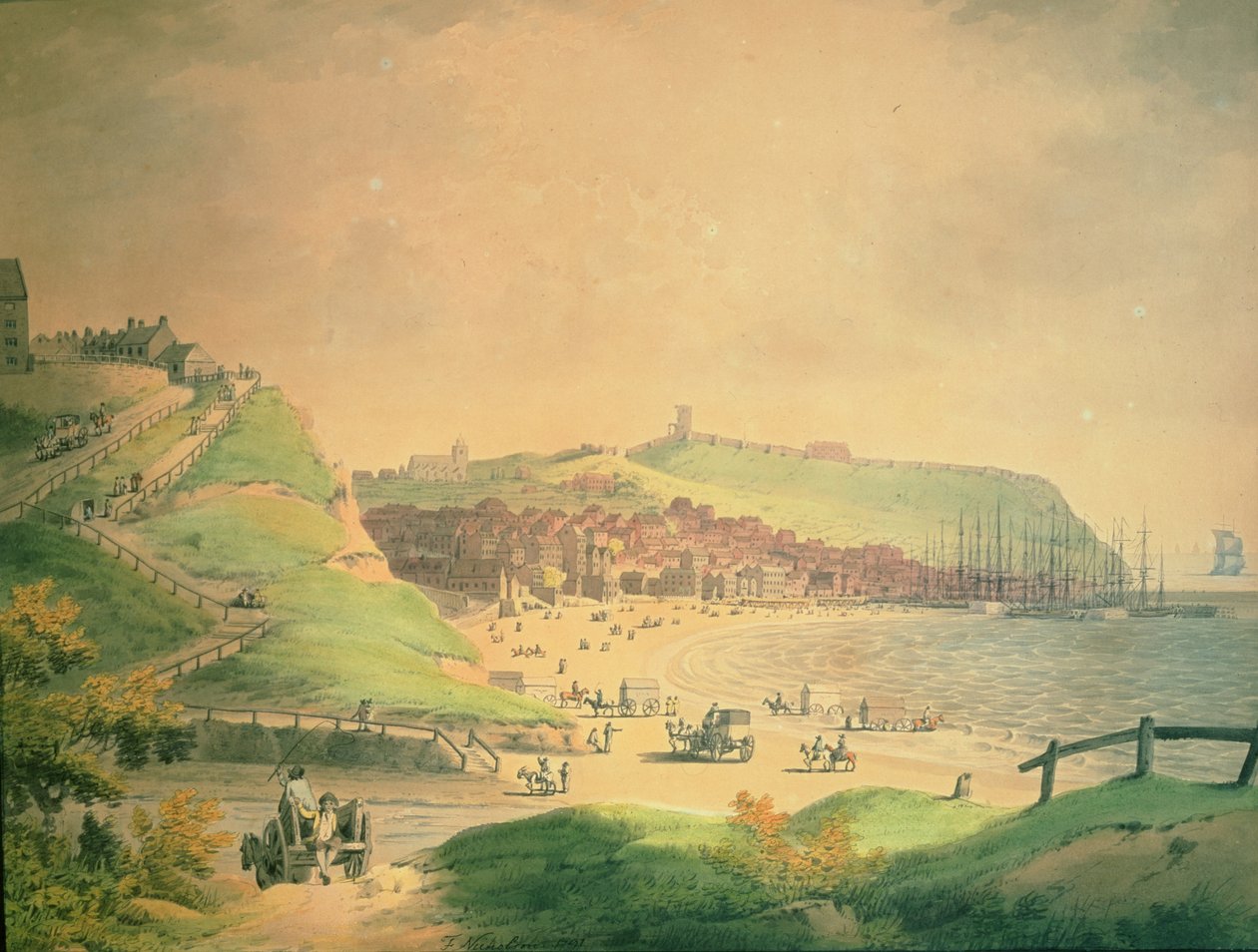 La Baia Sud di Scarborough, 1790 da Francis Nicholson