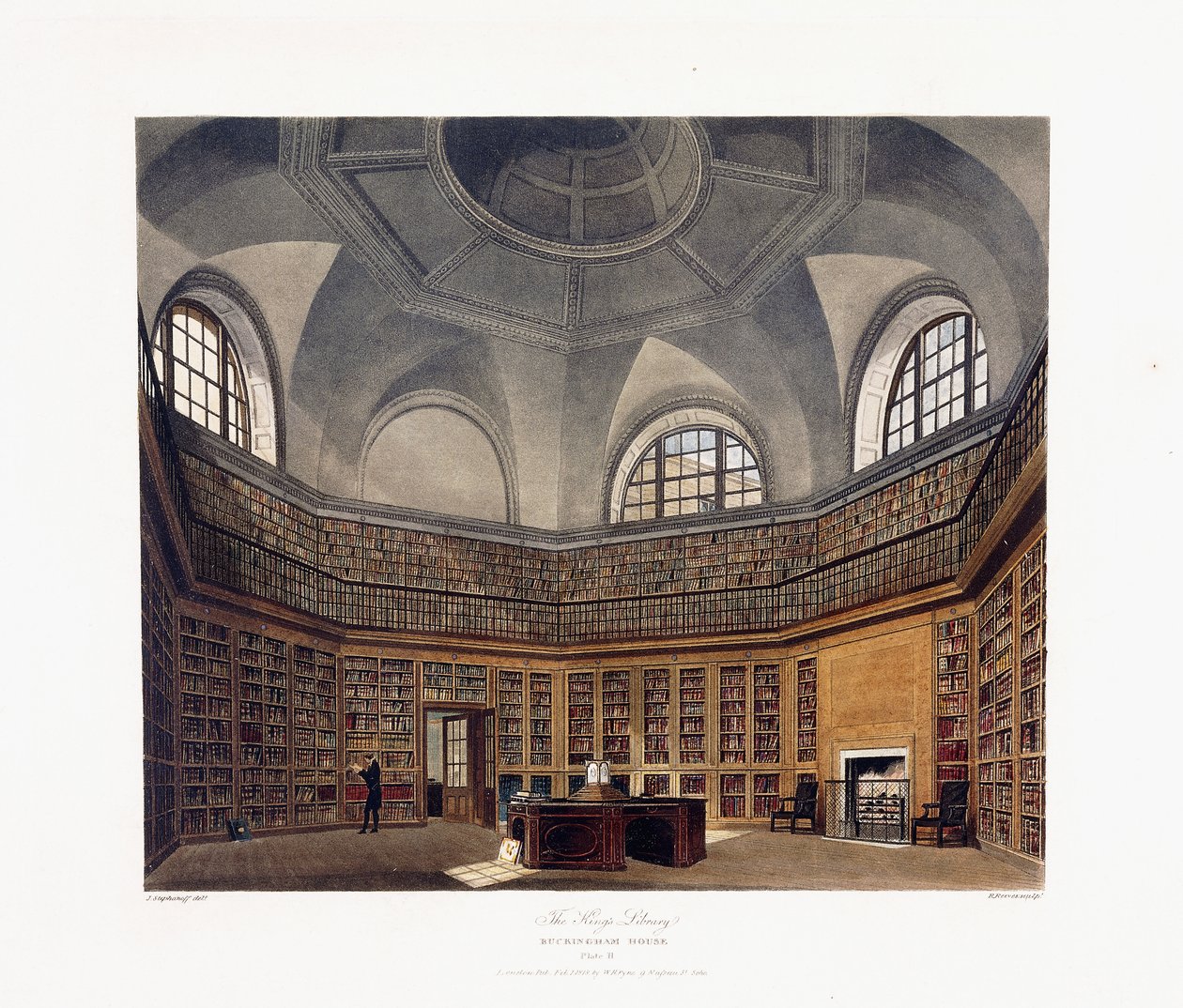 La Biblioteca del Re, Buckingham House da Francis Phillip (after) Stephanoff