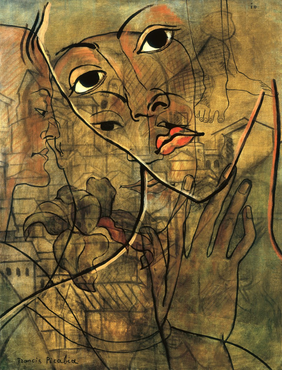 Volti (olio su tela) da Francis Picabia