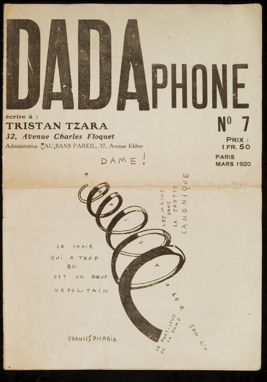 Prima di copertina di "Dadaphone" n. 7 da Francis Picabia