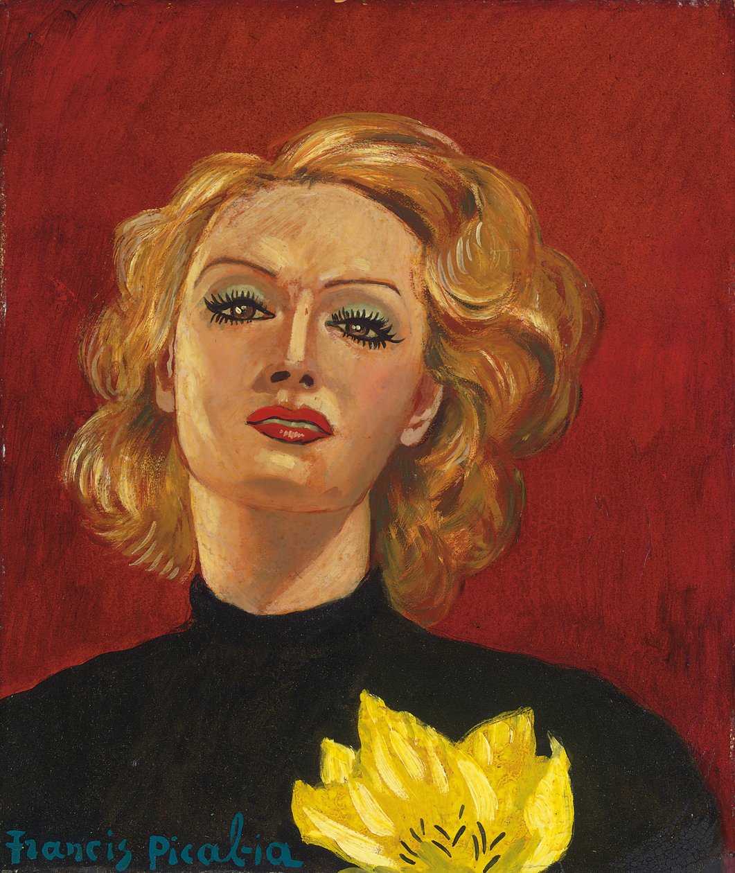 Donna con fiore giallo, 1941-2 circa (olio su tavola) da Francis Picabia