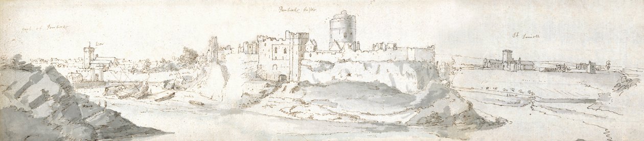 Castello di Pembroke, c.1678 da Francis Place