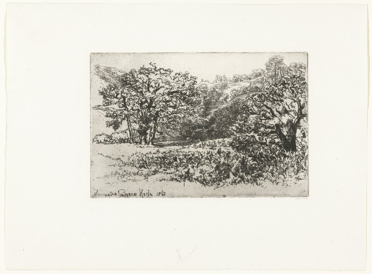 Paesaggio con un gregge di animali da Francis Seymour Haden (Sir) (signed by artist)