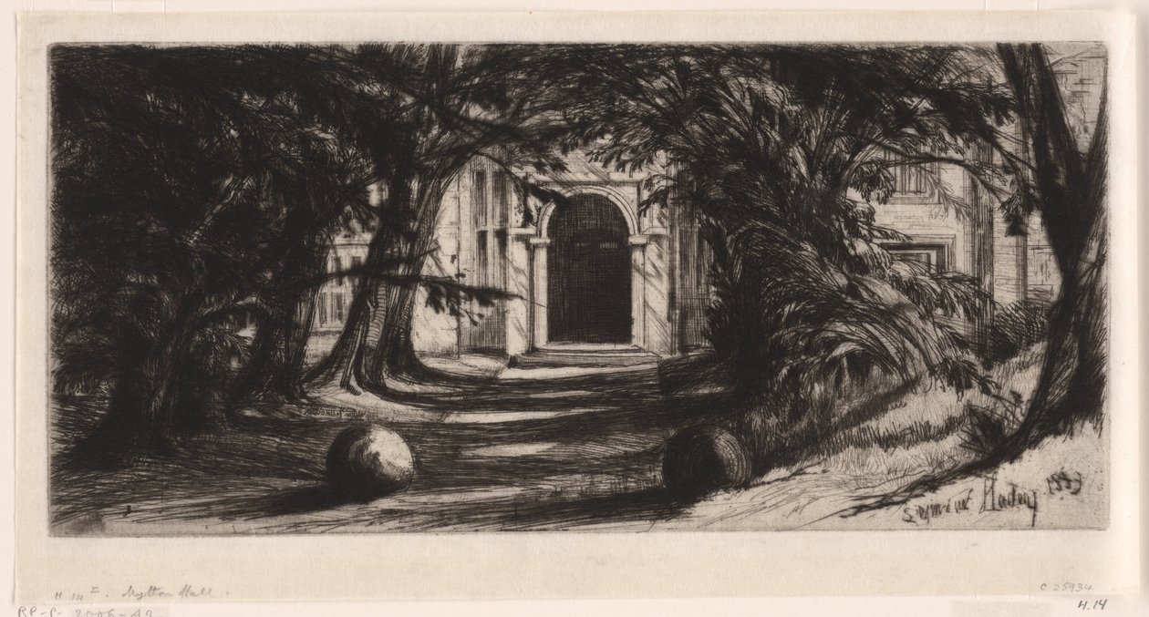 Mytton Hall da Francis Seymour Haden (Sir) (signed by artist)