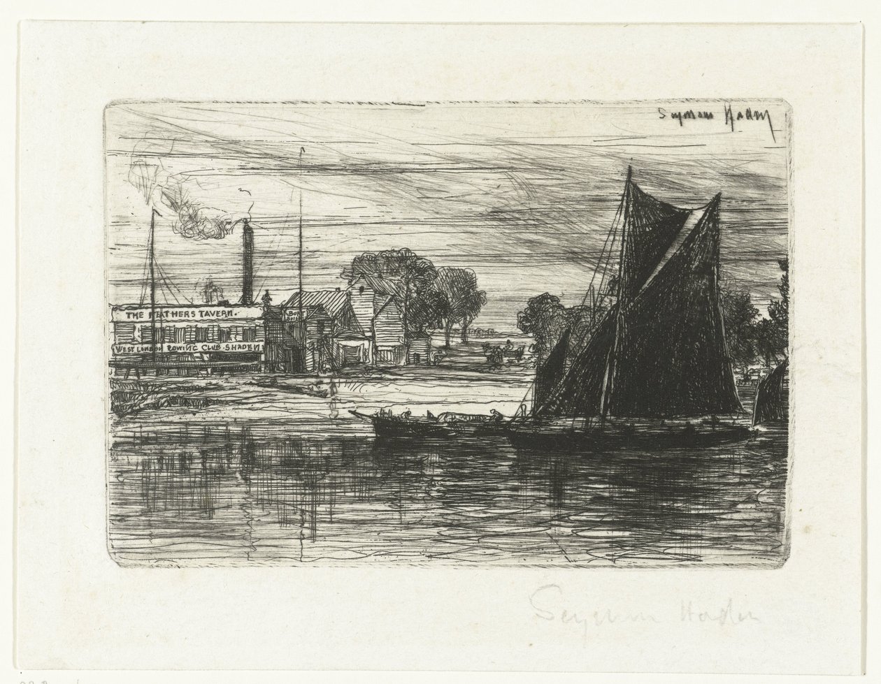 West London Rowing Club da Francis Seymour Haden (Sir) (signed by artist)