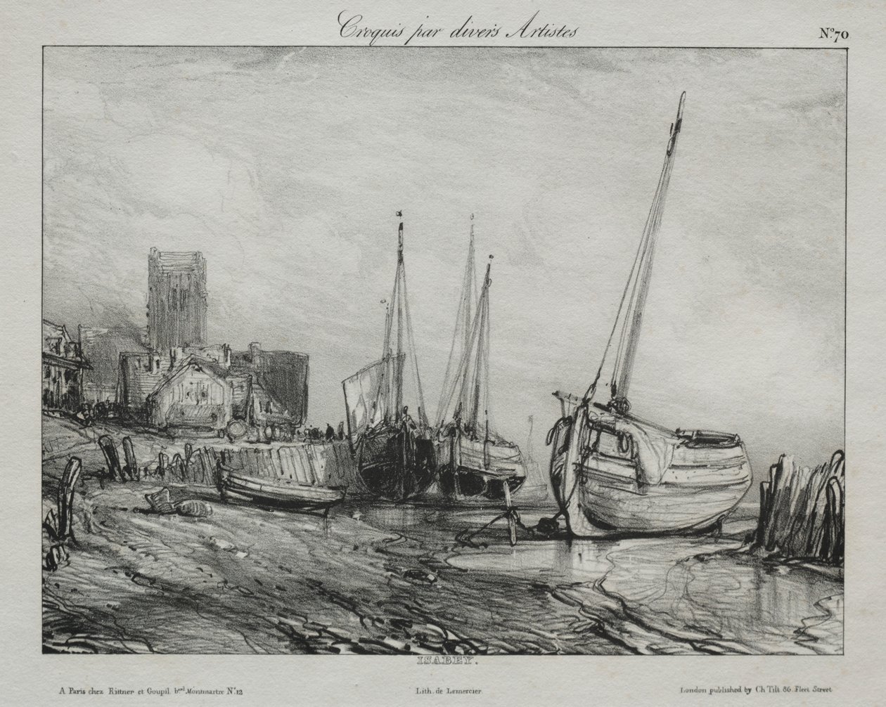 Barche da Pesca lungo la Spiaggia da Francis Seymour Haden