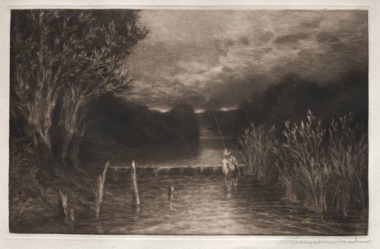 Pesca alla trota, 1897 da Francis Seymour Haden