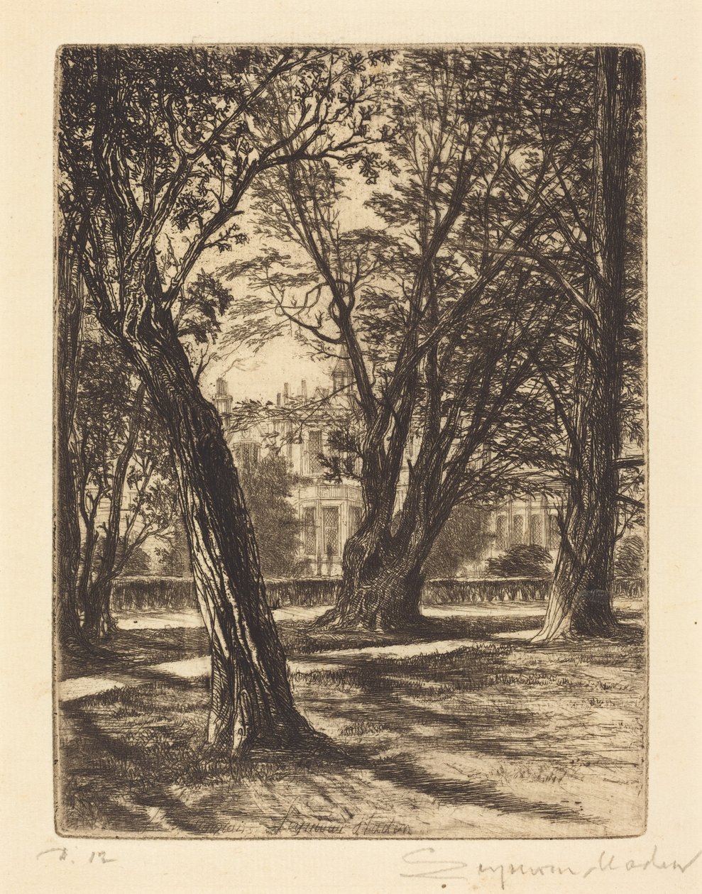 Kensington Gardens (la piccola tavola) da Francis Seymour Haden