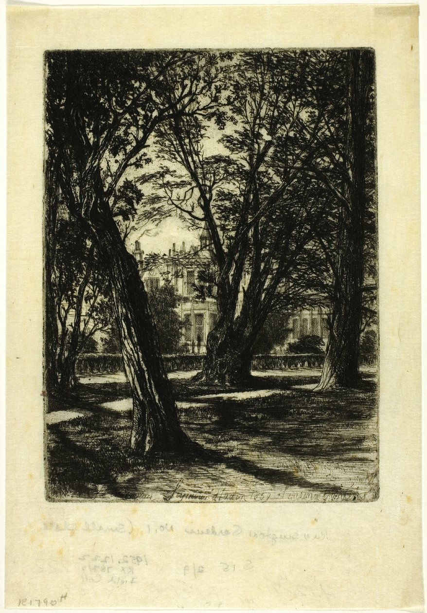 Giardini di Kensington, n. I (piccola lastra) da Francis Seymour Haden