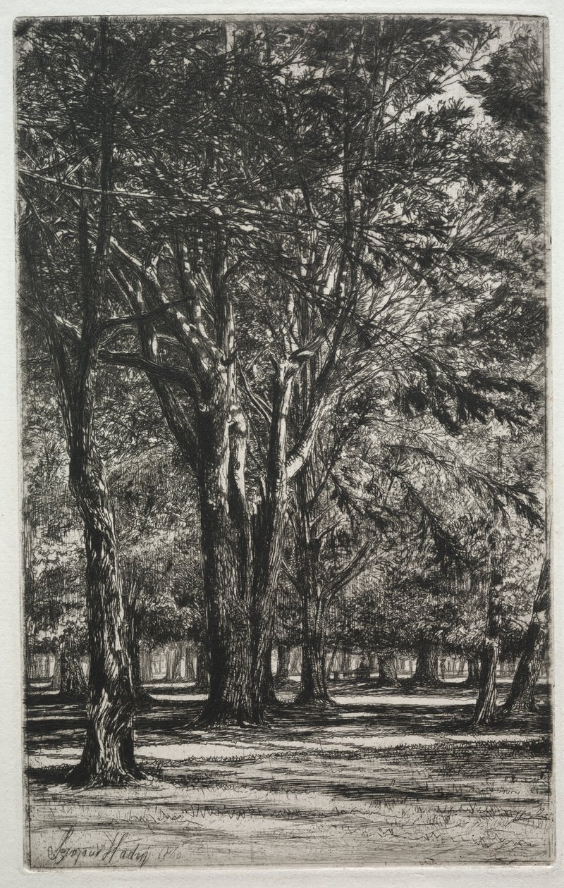 Giardini di Kensington La grande lastra, 1860 da Francis Seymour Haden