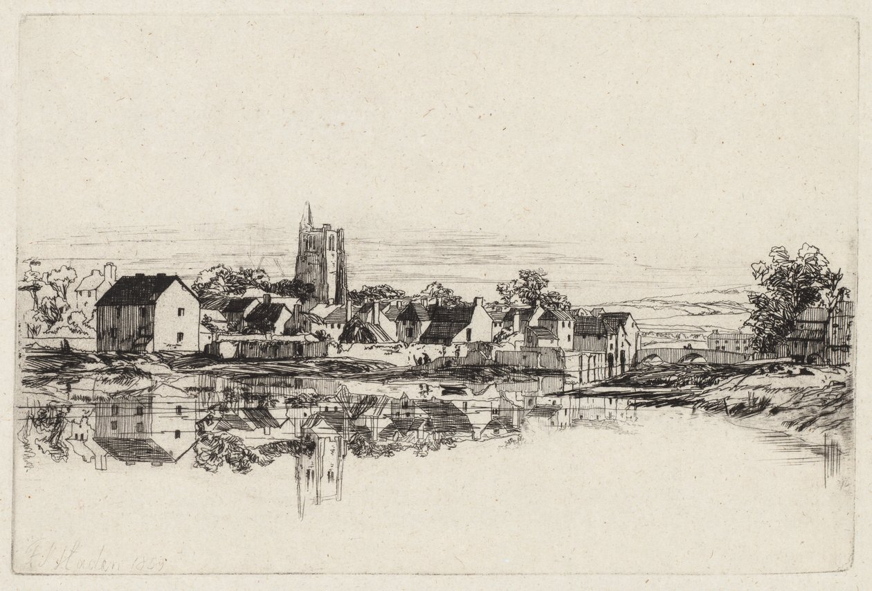 Città di Kidwelly, 1859 da Francis Seymour Haden