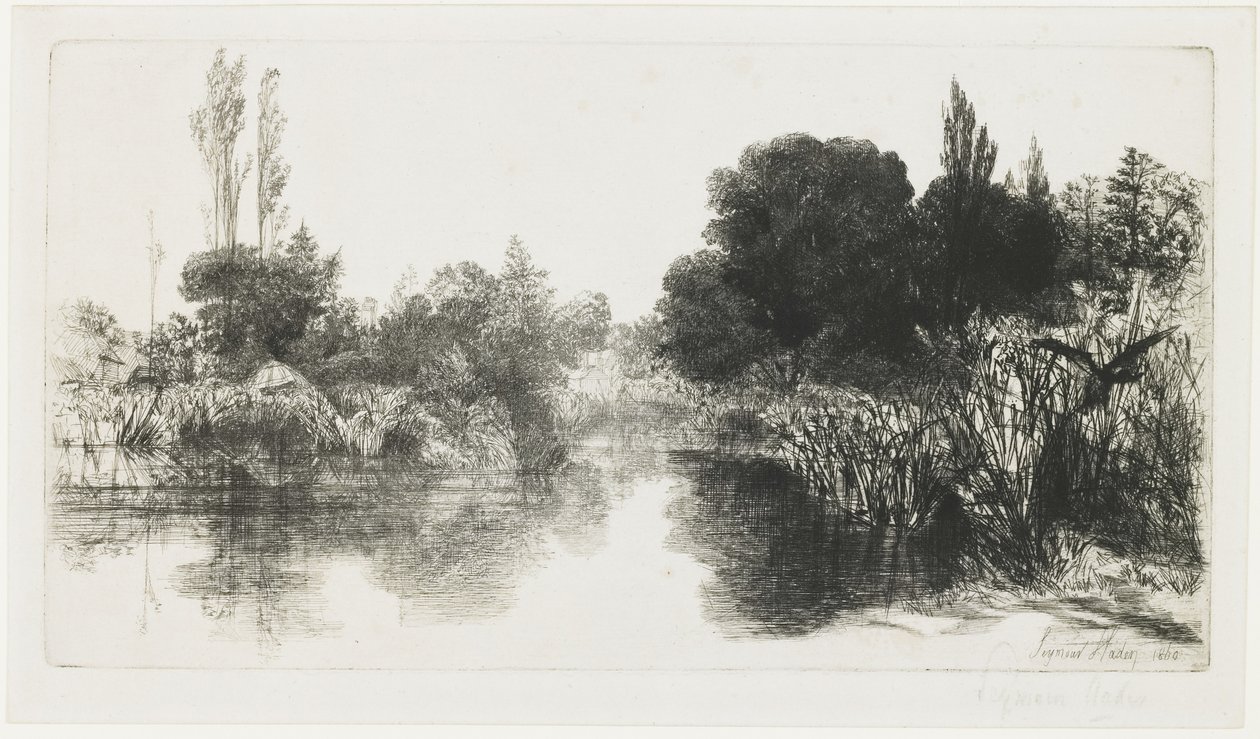 Shere Mill Pond (La lastra più grande), 1860 da Francis Seymour Haden