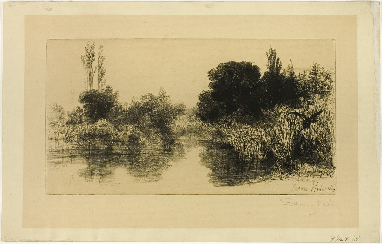 Stagno del Mulino di Shere, No. II (grande tavola) da Francis Seymour Haden