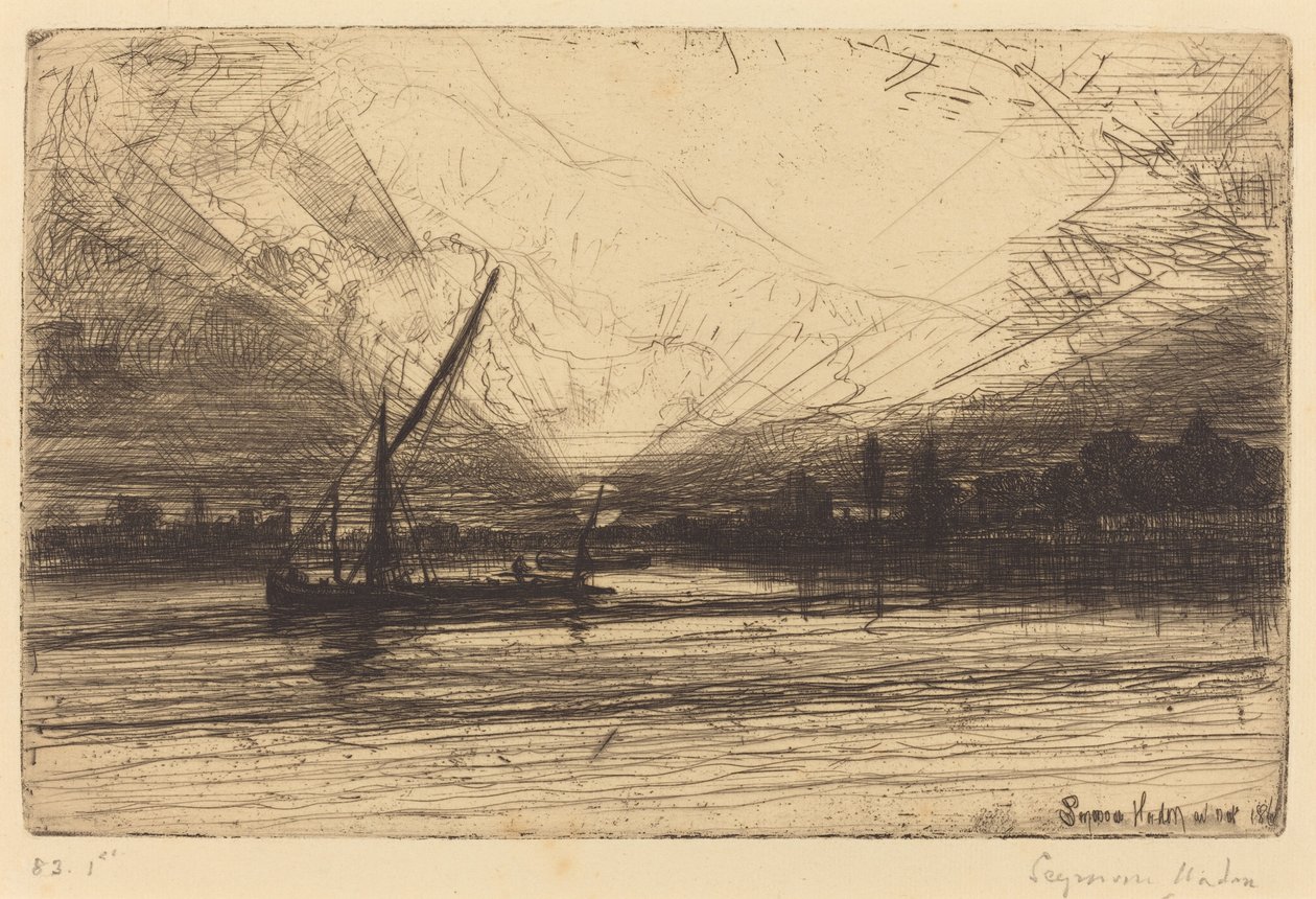 Tramonto sul Tamigi da Francis Seymour Haden