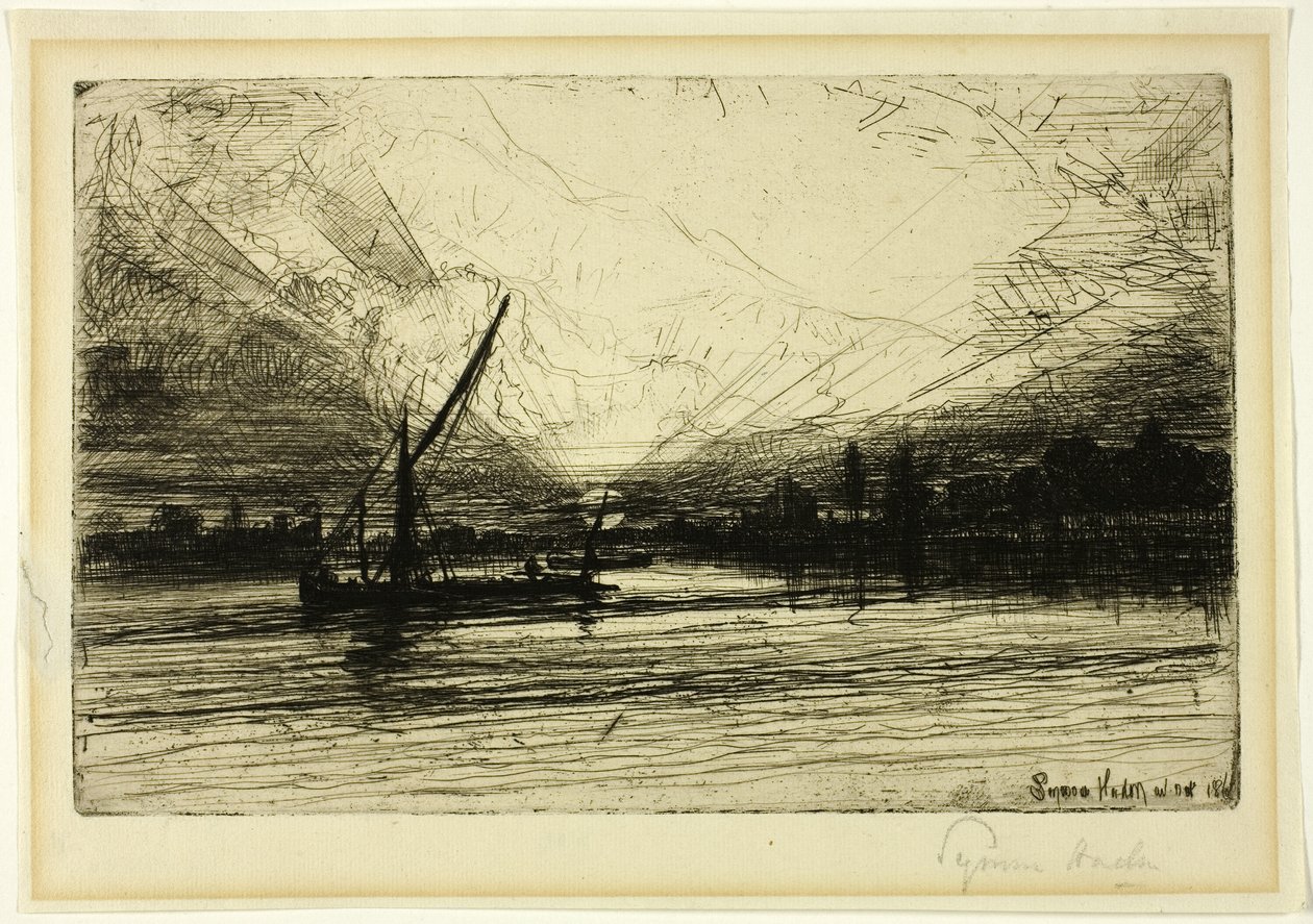 Tramonto sul Tamigi da Francis Seymour Haden